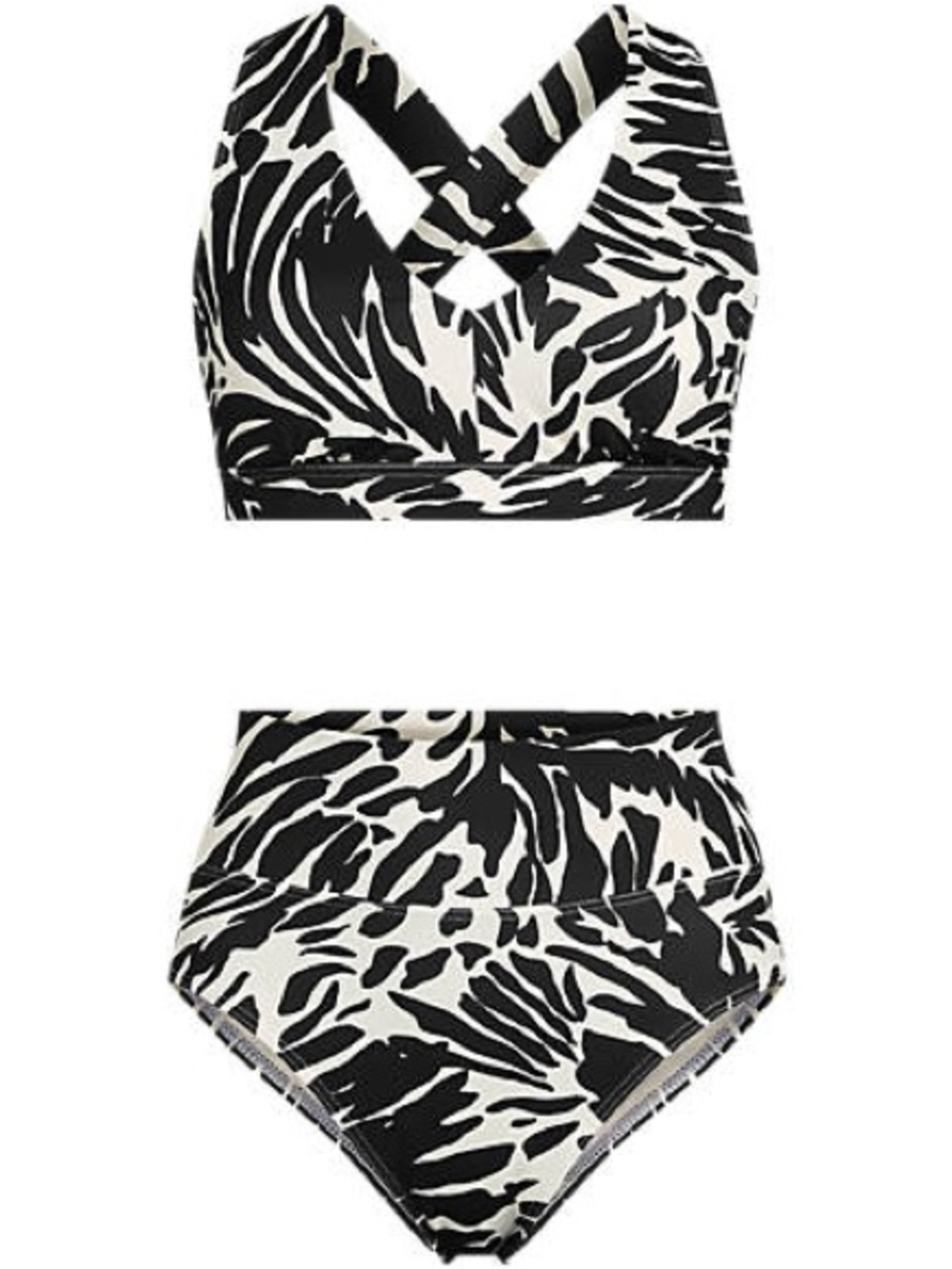 Lands’ End V-Neck Bikini and High Waisted Bottom Swimsuit Set, 18 XL